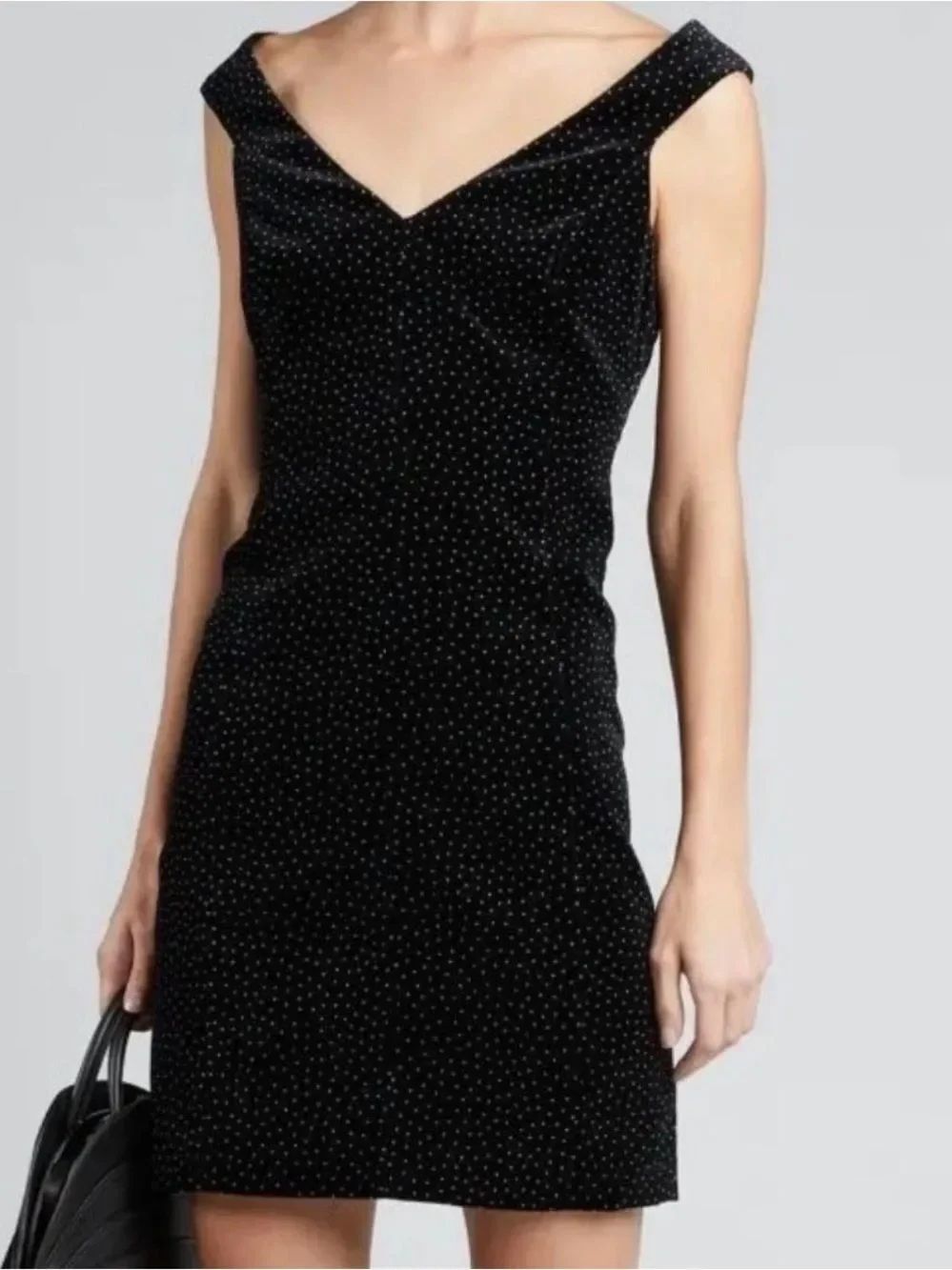Theory Black Velvet black/white  Dot Sleeveless Mini Dress NWT $495, Size 2